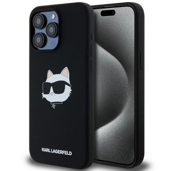  Чехол Karl Lagerfeld Silicone Choupette Head для iPhone 15|14|13 Black with MagSafe (KLHMP15SSCHPPLK)
